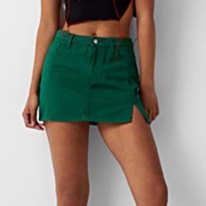 Love + Harmony green 100% cotton denim mini skirt NWT